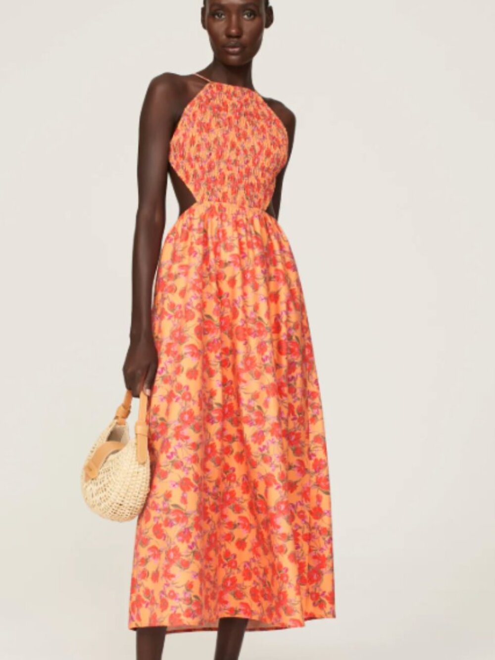 Louna Floral Smocked Midi Dress